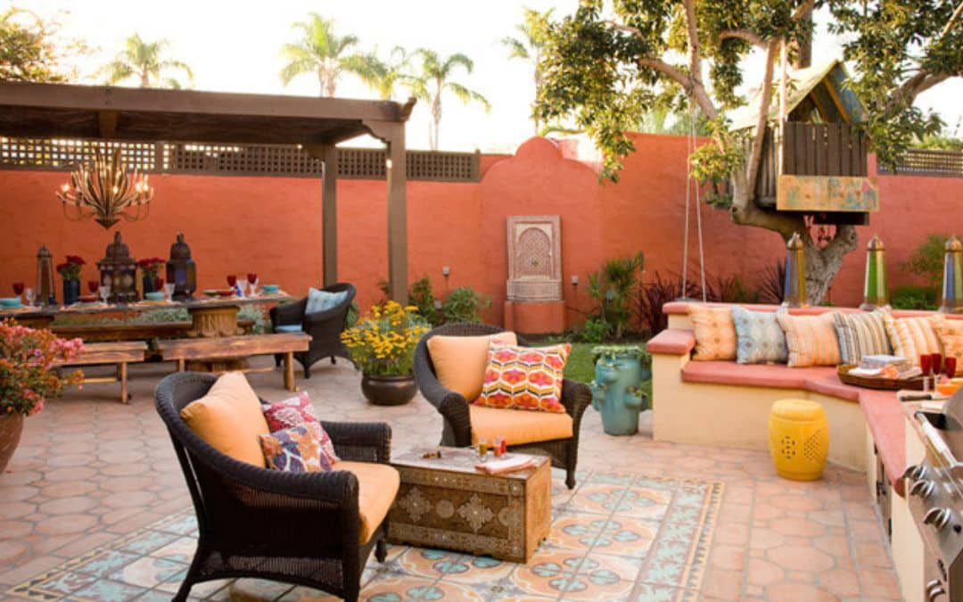 moroccan inspired backyard living space idea
