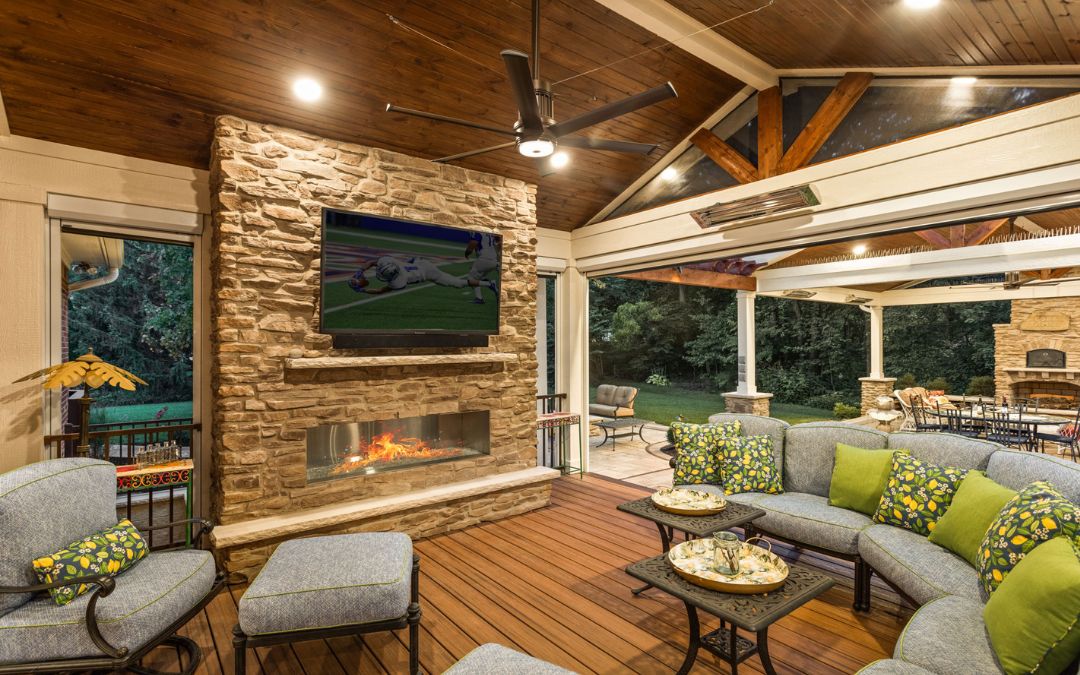 custom outdoor living space with luxury features