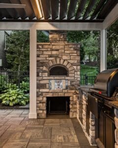 close up of outdoor kitchen materials