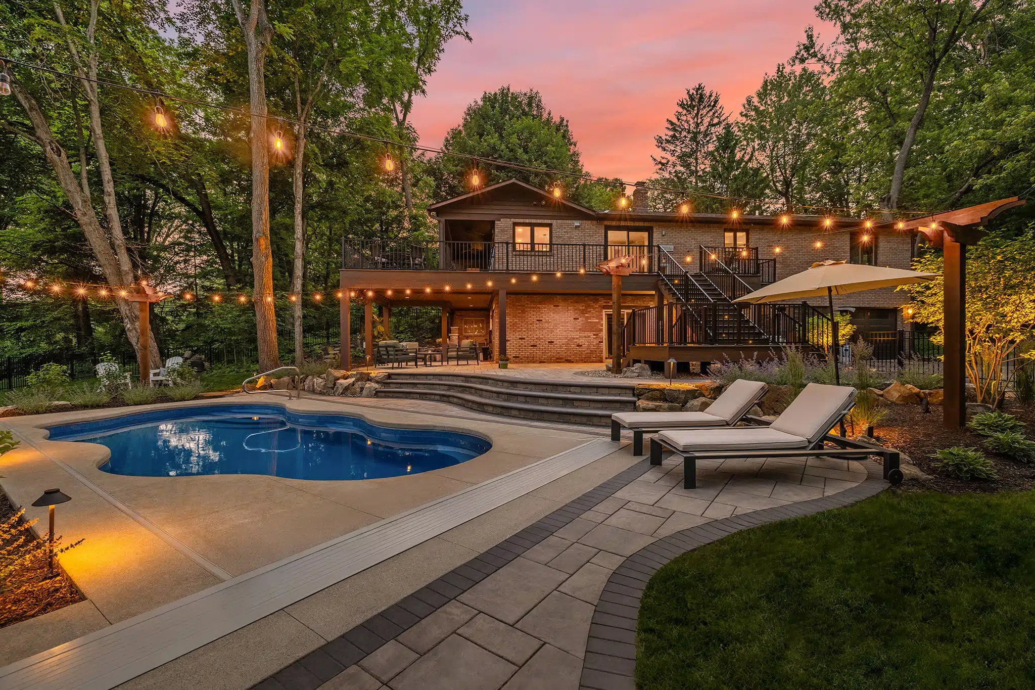 Outdoor Living Space With Poolscape