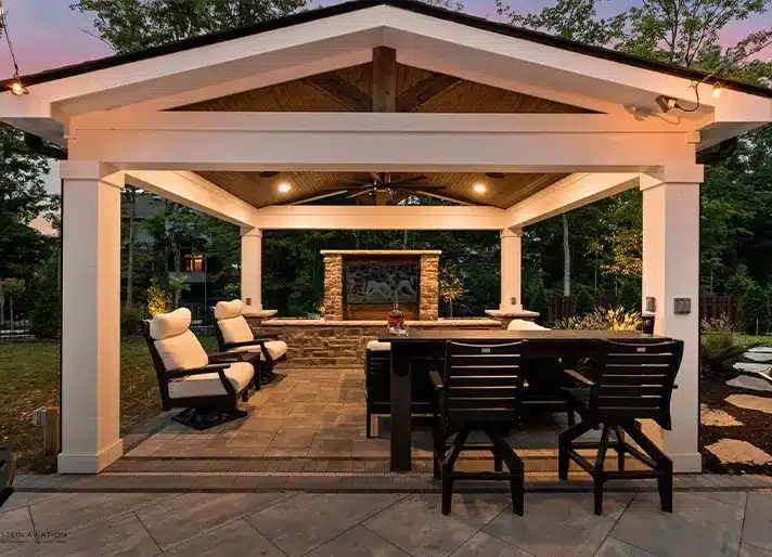 covered structure with seating